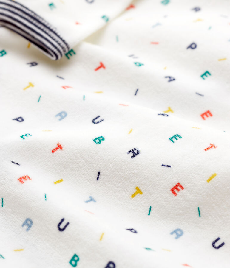 Tutina beb&egrave; in ciniglia bianco/multicolore